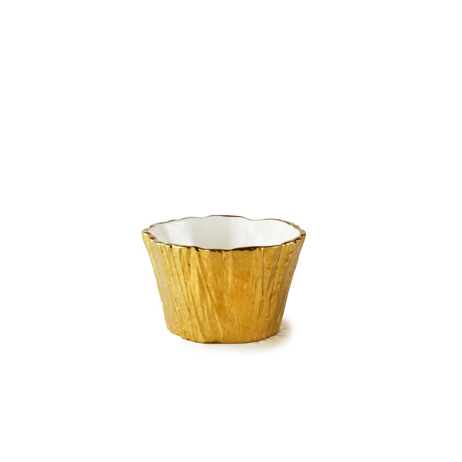 Image 985918.jpg, Product 985-918 / Price $27.00, Elegance Botanic Collection Titanium Porcelain Tree Bark bowl 5" Gold from Elegance Tableware on TSC.ca's Kitchen department