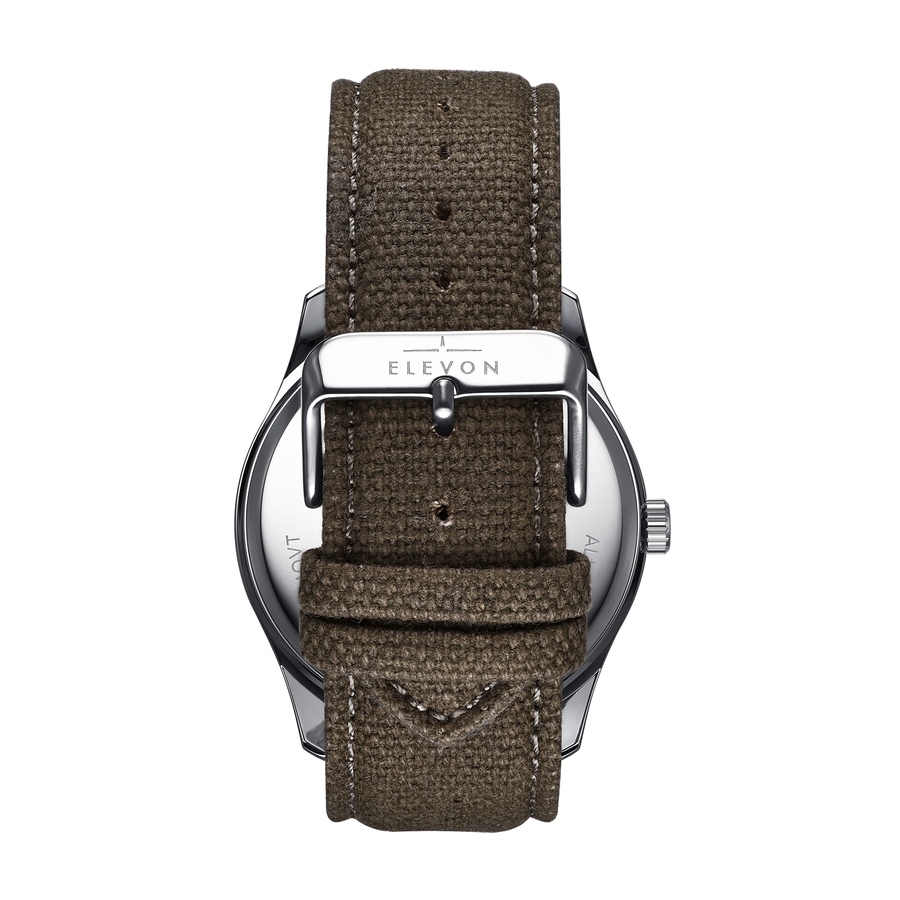 Image 986097_ALTMORE3.jpg, Product 986-097 / Price $81.74, Elevon Crosswind Canvas-Overlaid Leather-Band Watch w/ Date from Elevon on TSC.ca's Jewellery department