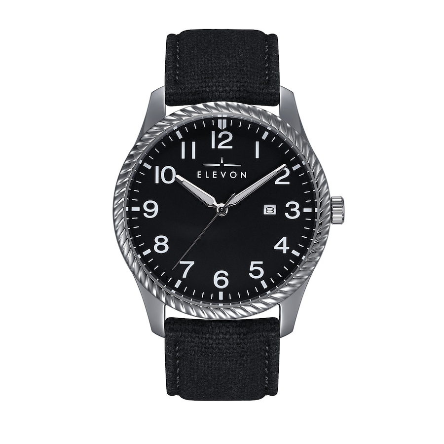 Image 986097_ALTMORE9.jpg, Product 986-097 / Price $81.74, Elevon Crosswind Canvas-Overlaid Leather-Band Watch w/ Date from Elevon on TSC.ca's Jewellery department