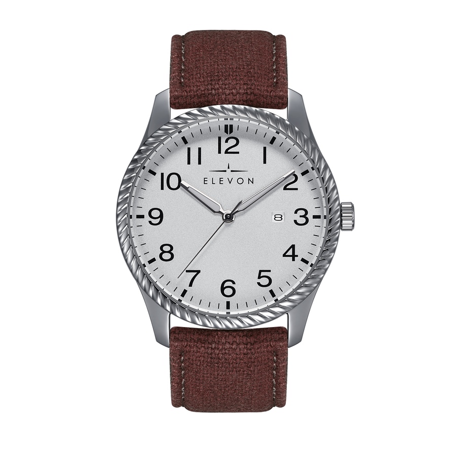 Image 986097_ST03.jpg, Product 986-097 / Price $81.74, Elevon Crosswind Canvas-Overlaid Leather-Band Watch w/ Date from Elevon on TSC.ca's Jewellery department