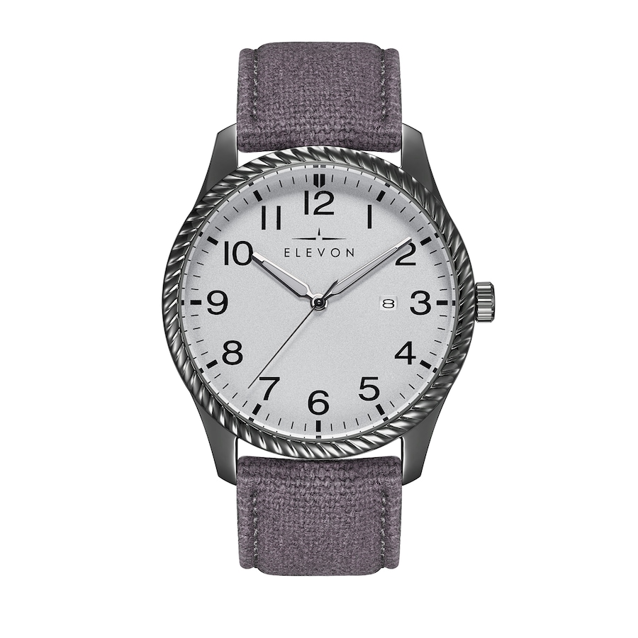 Image 986097_ST06.jpg, Product 986-097 / Price $81.74, Elevon Crosswind Canvas-Overlaid Leather-Band Watch w/ Date from Elevon on TSC.ca's Jewellery department
