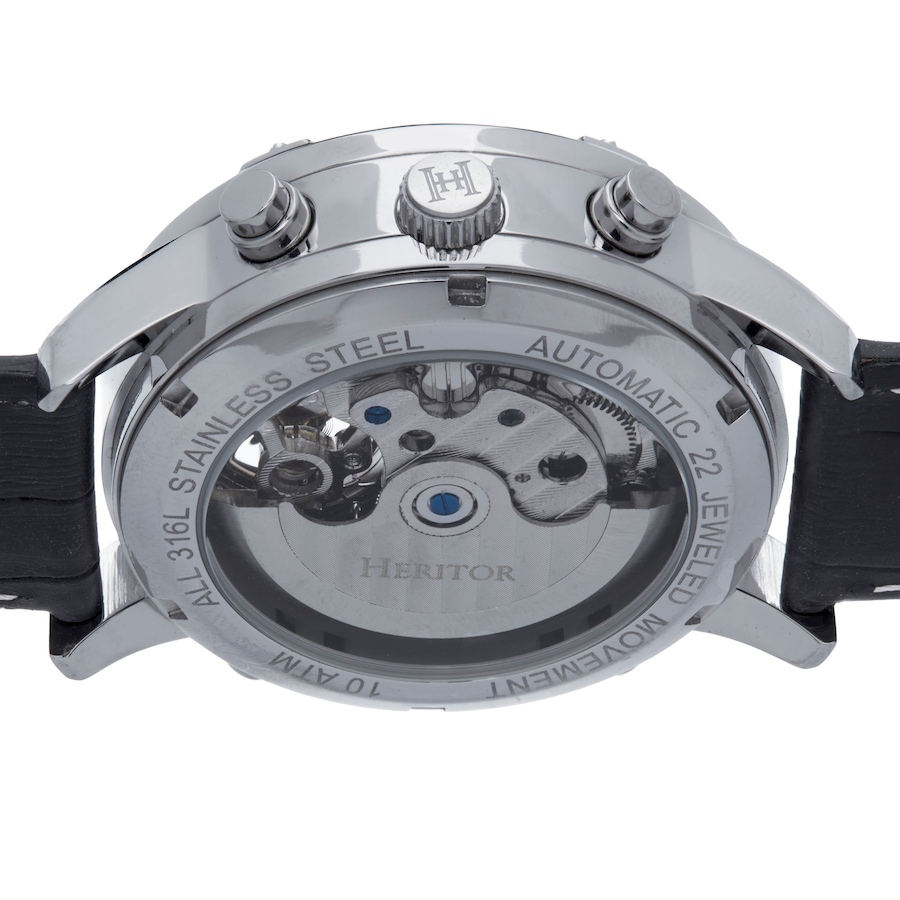 Image 986098_ALTMORE4.jpg, Product 986-098 / Price $182.50, Heritor Automatic Wilhelm Semi-Skeleton Leather-Band Watch w/Day/Date from Heritor on TSC.ca's Jewellery department