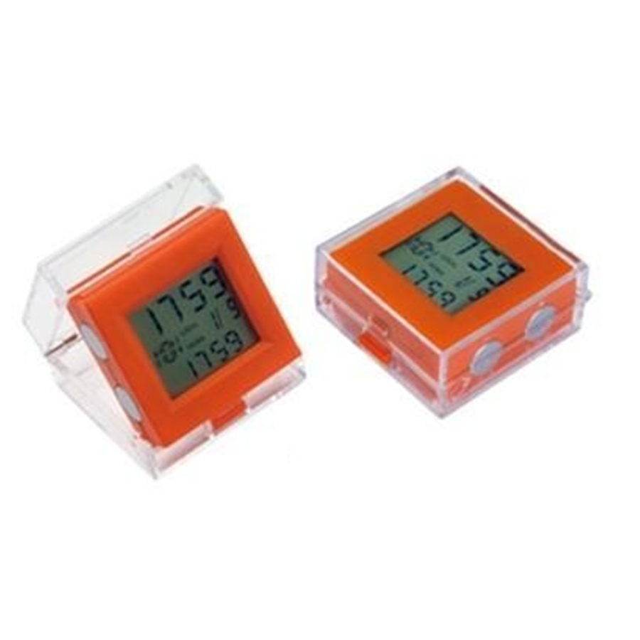 Image 986186.jpg, Product 986-186 / Price $29.00, Elegance Dual Time Alarm clock - Orange from Elegance Tableware on TSC.ca's Home & Garden department