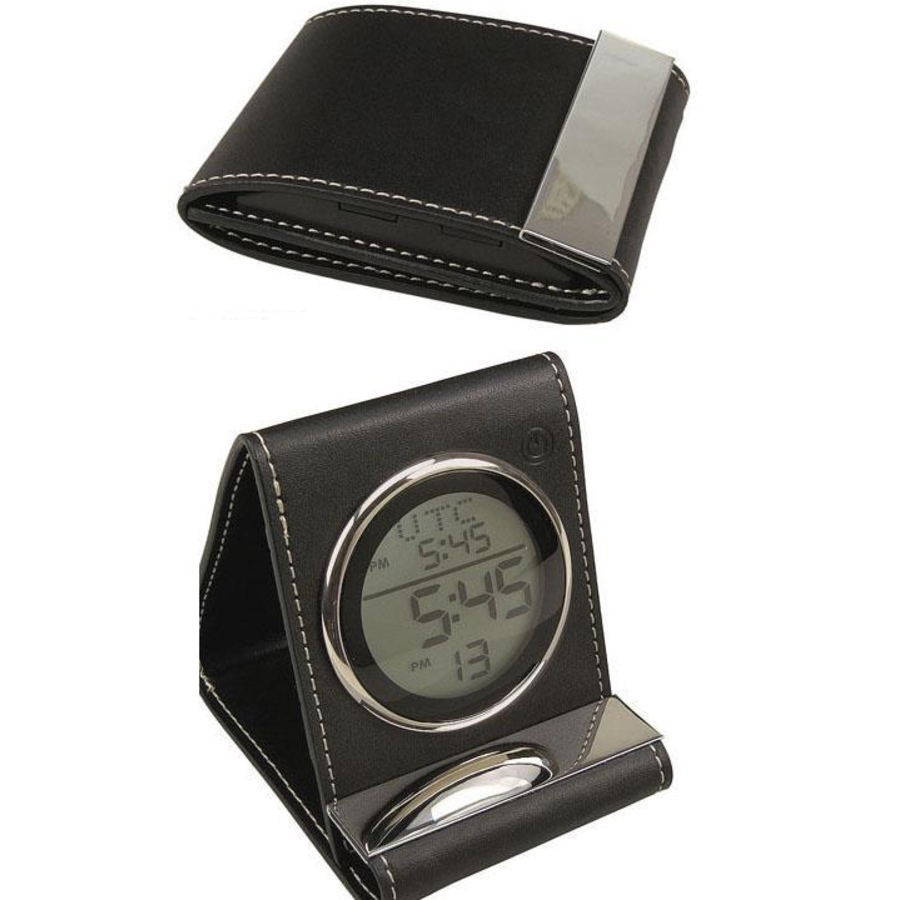 Image 986188.jpg, Product 986-188 / Price $54.00, Elegance Leather Travel Alarm Clock from Elegance Tableware on TSC.ca's Home & Garden department