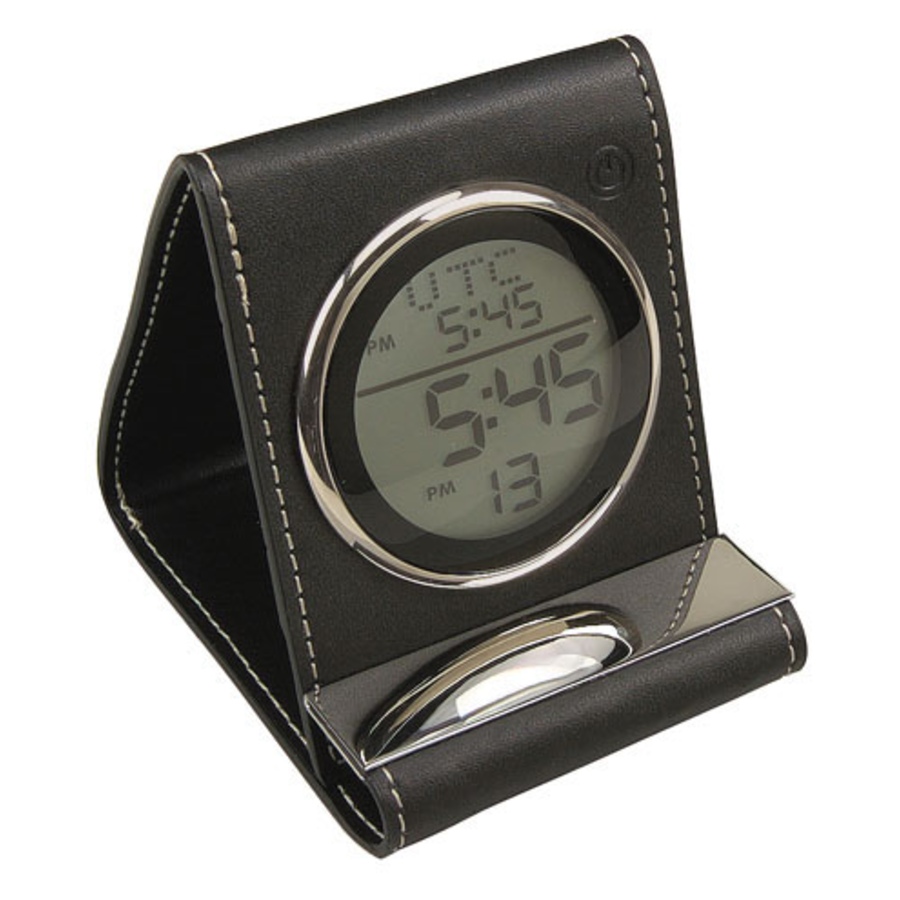 Image 986188_ALTMORE1.jpg, Product 986-188 / Price $54.00, Elegance Leather Travel Alarm Clock from Elegance Tableware on TSC.ca's Home & Garden department
