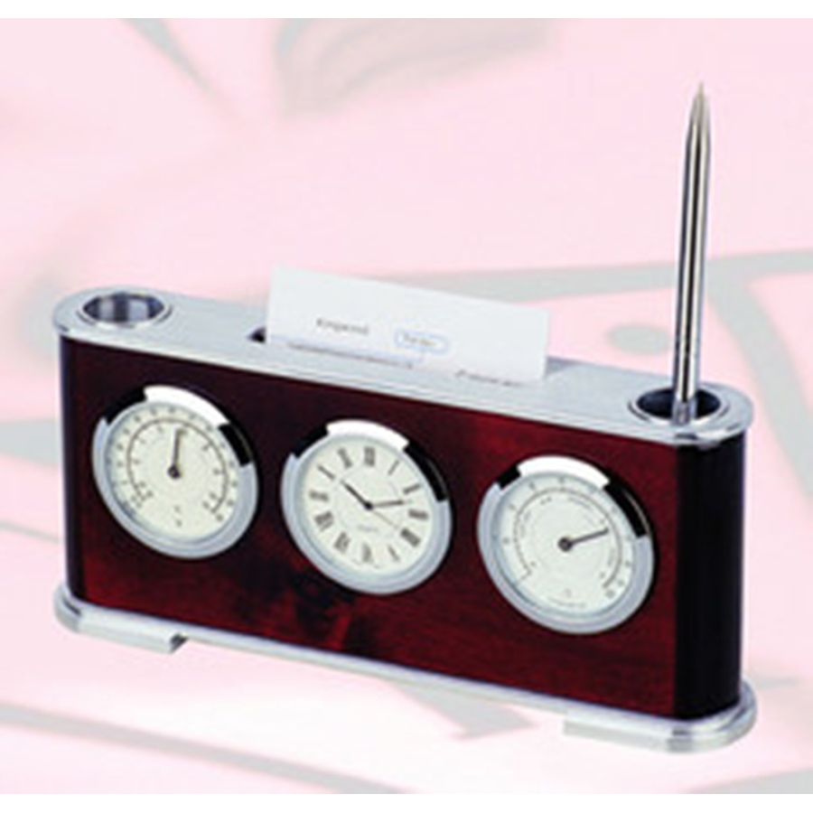 Image 986193.jpg, Product 986-193 / Price $113.00, Elegance Clock, Pen Stand and Card Holder from Elegance Tableware on TSC.ca's Home & Garden department