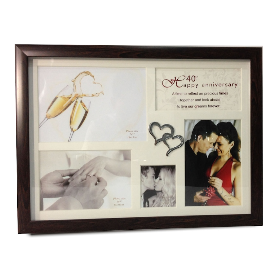 Image 986239.jpg, Product 986-239 / Price $47.00, Elegance 40th Anniversary Collage Photo Frame with Double Heart Icon from Elegance Tableware on TSC.ca's Home & Garden department