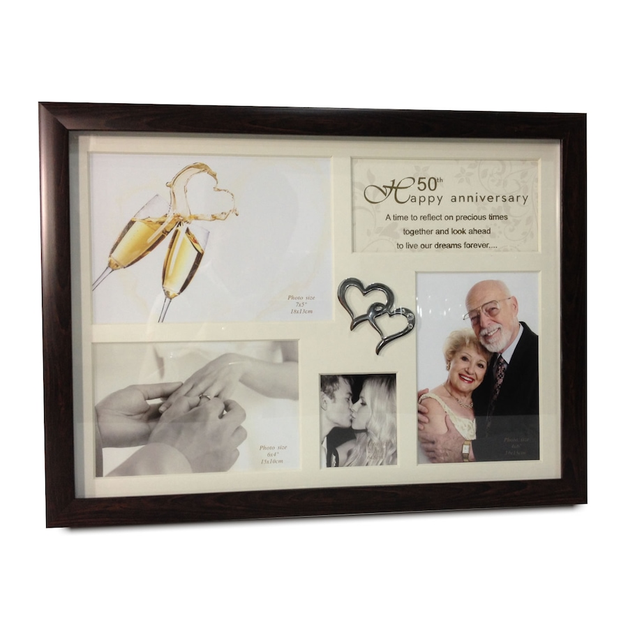 Image 986241.jpg, Product 986-241 / Price $54.00, Elegance 50th Anniversary Collage Photo Frame with Double Heart Icon from Elegance Tableware on TSC.ca's Home & Garden department