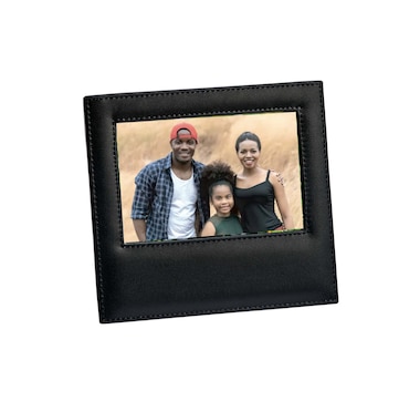 Black Leather Frame Holds 4" X 6" Photo