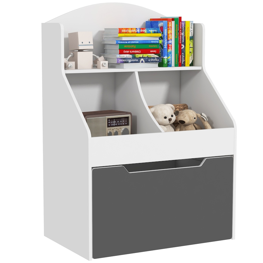 Image 987793.jpg, Product 987-793 / Price $74.99, Qaba 3 Tier Kids Bookshelf with Drawer, 2 Storage Compartment, White from Qaba on TSC.ca's Home & Garden department