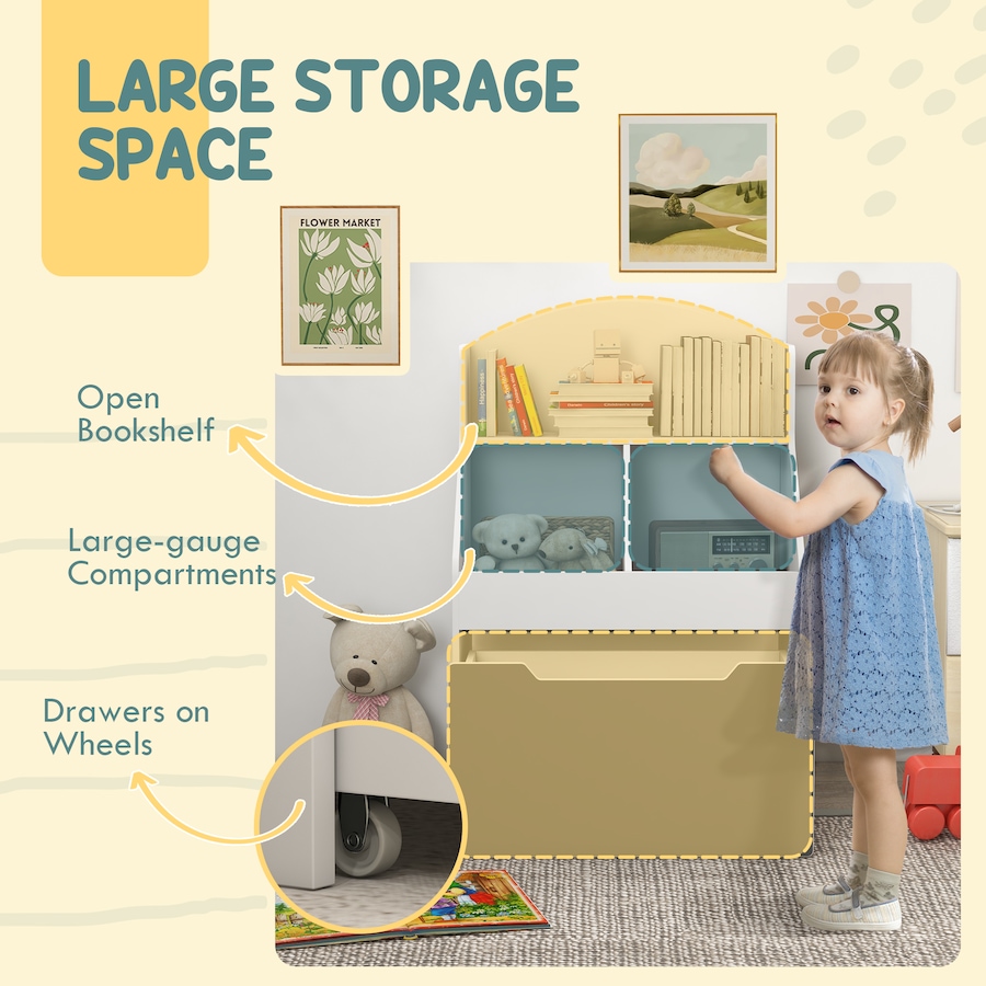 Image 987793_ALTMORE3.jpg, Product 987-793 / Price $74.99, Qaba 3 Tier Kids Bookshelf with Drawer, 2 Storage Compartment, White from Qaba on TSC.ca's Home & Garden department
