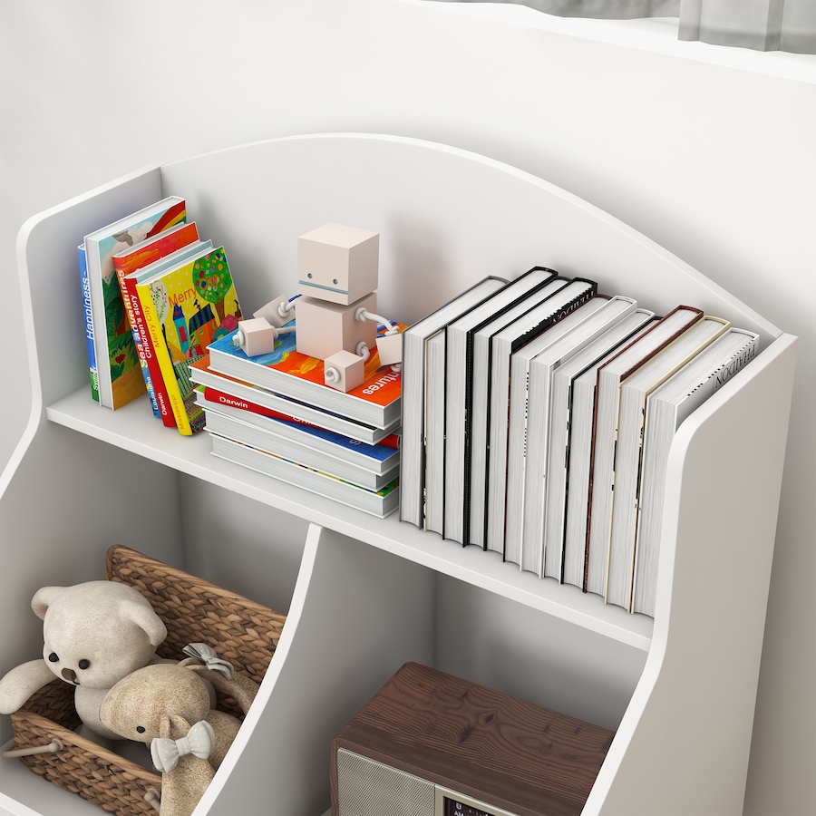Image 987793_ALTMORE7.jpg, Product 987-793 / Price $74.99, Qaba 3 Tier Kids Bookshelf with Drawer, 2 Storage Compartment, White from Qaba on TSC.ca's Home & Garden department