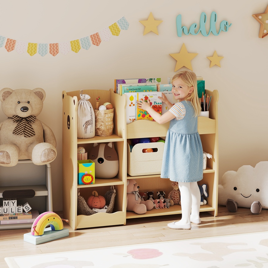 Image 987797_ALTMORE1.jpg, Product 987-797 / Price $96.99, Qaba Kids Bookshelf and Toy Storage Organizer with Open Display, Natural from Qaba on TSC.ca's Home & Garden department
