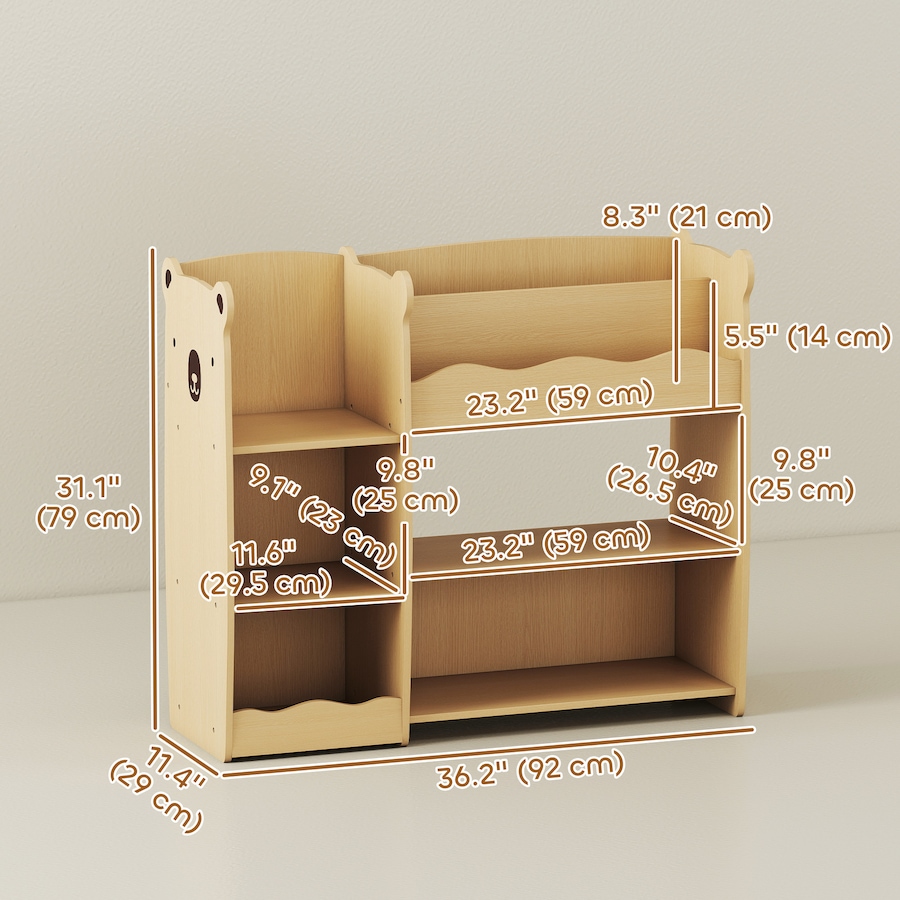 Image 987797_ALTMORE2.jpg, Product 987-797 / Price $96.99, Qaba Kids Bookshelf and Toy Storage Organizer with Open Display, Natural from Qaba on TSC.ca's Home & Garden department