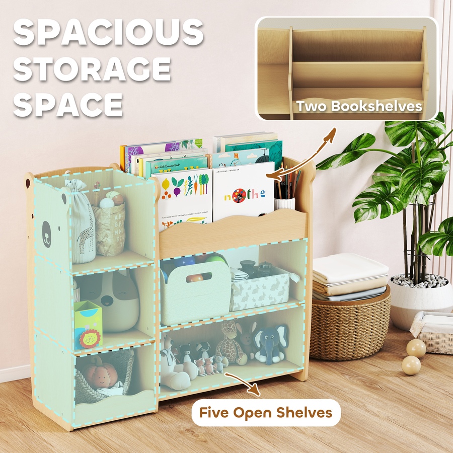 Image 987797_ALTMORE3.jpg, Product 987-797 / Price $96.99, Qaba Kids Bookshelf and Toy Storage Organizer with Open Display, Natural from Qaba on TSC.ca's Home & Garden department