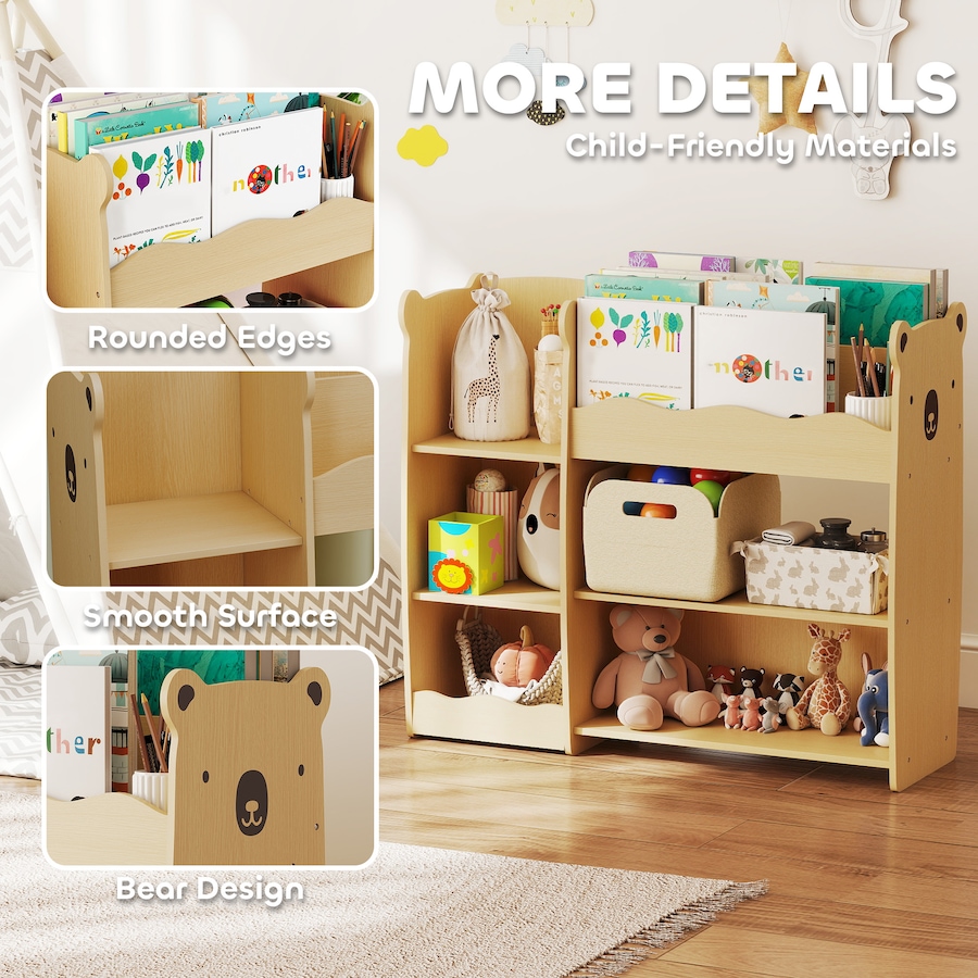 Image 987797_ALTMORE5.jpg, Product 987-797 / Price $96.99, Qaba Kids Bookshelf and Toy Storage Organizer with Open Display, Natural from Qaba on TSC.ca's Home & Garden department