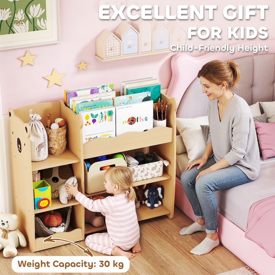 Image 987797_ALTMORE6.jpg, Product 987-797 / Price $96.99, Qaba Kids Bookshelf and Toy Storage Organizer with Open Display, Natural from Qaba on TSC.ca's Home & Garden department