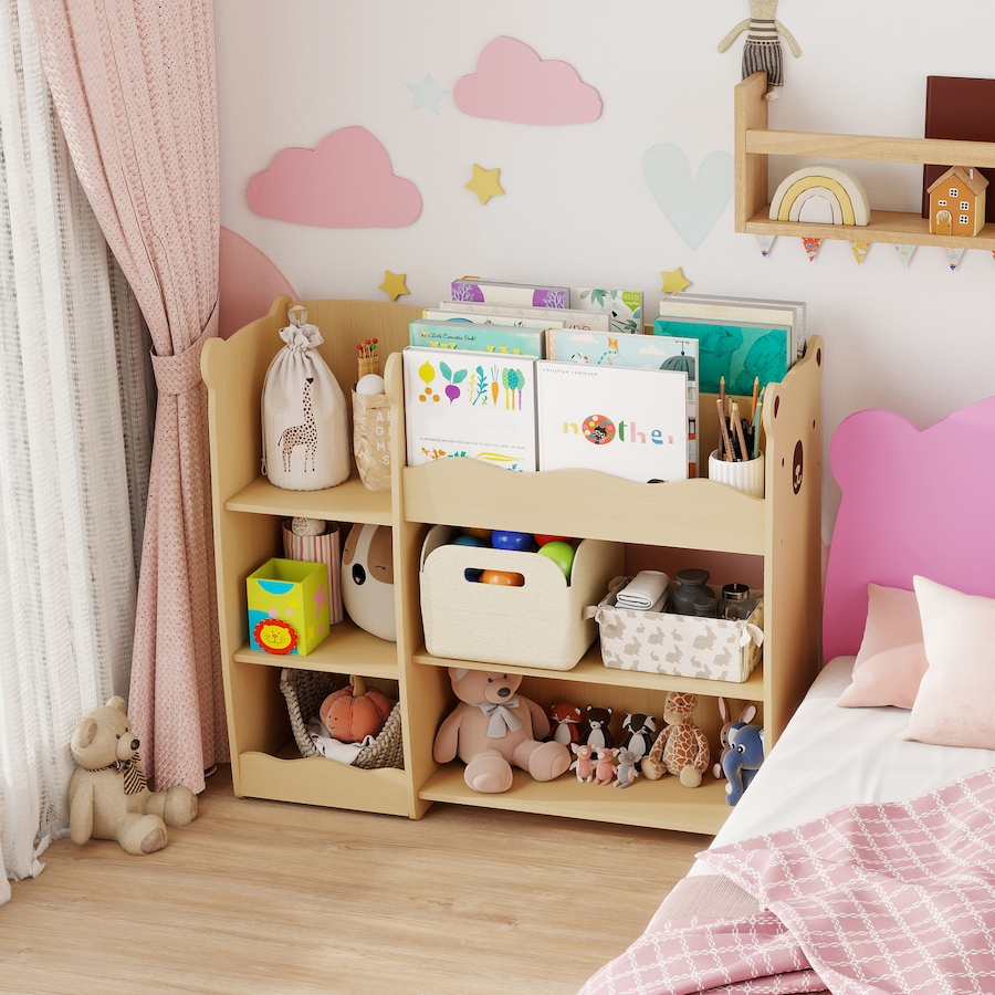 Image 987797_ALTMORE7.jpg, Product 987-797 / Price $96.99, Qaba Kids Bookshelf and Toy Storage Organizer with Open Display, Natural from Qaba on TSC.ca's Home & Garden department