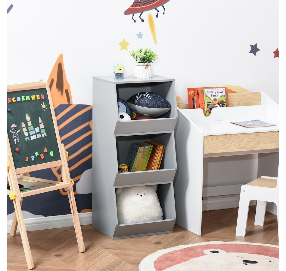 Image 987799_ALTMORE1.jpg, Product 987-799 / Price $68.99, HOMCOM Kids Storage Cabinet with 3 Shelves for Play Room, Bedroom, Grey from HOMCOM on TSC.ca's Home & Garden department