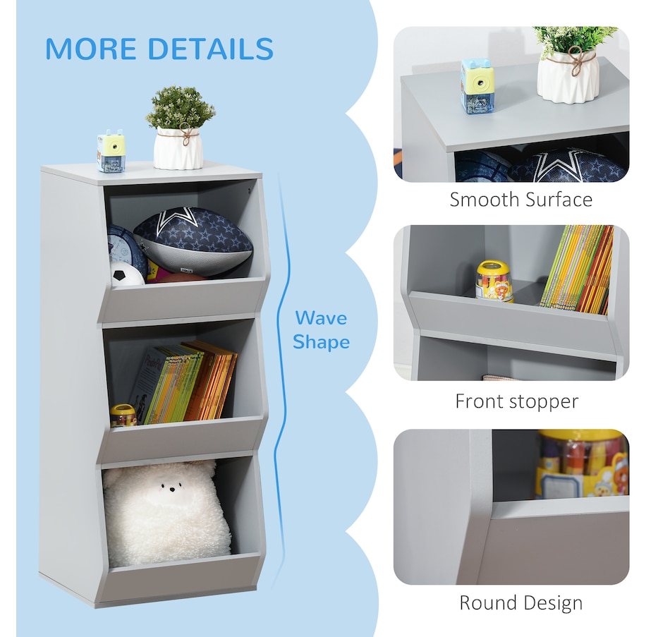 Image 987799_ALTMORE6.jpg, Product 987-799 / Price $68.99, HOMCOM Kids Storage Cabinet with 3 Shelves for Play Room, Bedroom, Grey from HOMCOM on TSC.ca's Home & Garden department