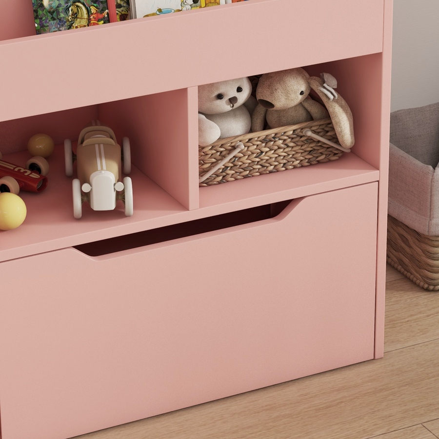 Image 987807_ALTMORE7.jpg, Product 987-807 / Price $119.99, HOMCOM Kids Bookcase with Storage Drawer for Books, Reading Nook, Pink from HOMCOM on TSC.ca's Home & Garden department