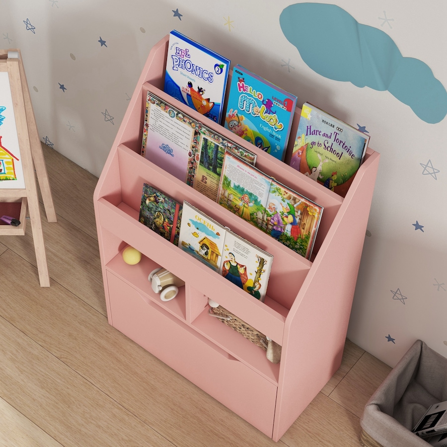 Image 987807_ALTMORE8.jpg, Product 987-807 / Price $119.99, HOMCOM Kids Bookcase with Storage Drawer for Books, Reading Nook, Pink from HOMCOM on TSC.ca's Home & Garden department