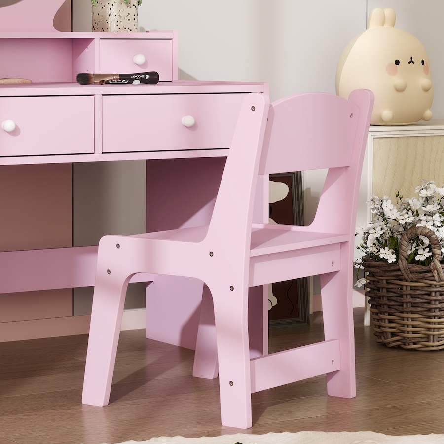 Image 987808_ALTMORE7.jpg, Product 987-808 / Price $145.99, Qaba Kids Vanity Set, Children Dressing Table w/ Mirror and Stool, Pink from Qaba on TSC.ca's Home & Garden department