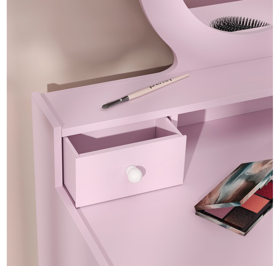 Image 987808_ALTMORE8.jpg, Product 987-808 / Price $149.99, Qaba Kids Vanity Set, Children Dressing Table w/ Mirror and Stool, Pink from Qaba on TSC.ca's Home & Garden department
