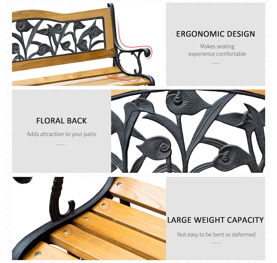 Image 987809_ALTMORE4.jpg, Product 987-809 / Price $159.99, Outsunny 50" 2-Seater Garden Bench Chair, Natural from Outsunny on TSC.ca's Home & Garden department