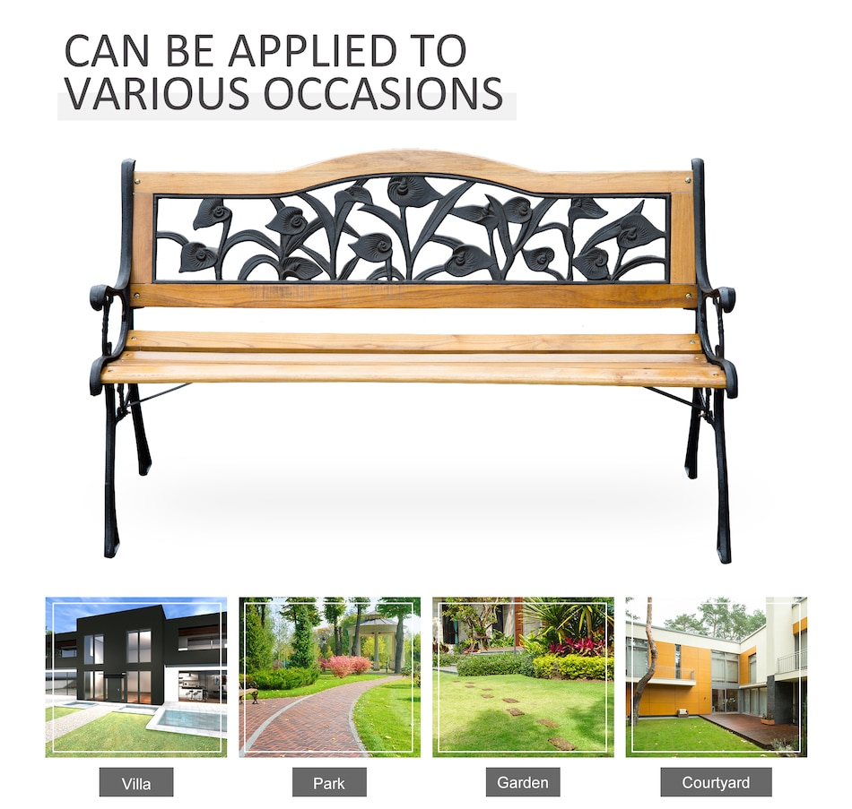 Image 987809_ALTMORE5.jpg, Product 987-809 / Price $159.99, Outsunny 50" 2-Seater Garden Bench Chair, Natural from Outsunny on TSC.ca's Home & Garden department