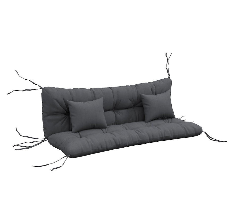 Image 987811.jpg, Product 987-811 / Price $74.99, Indoor Outdoor Chair Cushions with Back, Pillows, Ties, WITHOUT SWING, Grey from Outsunny on TSC.ca's Home & Garden department