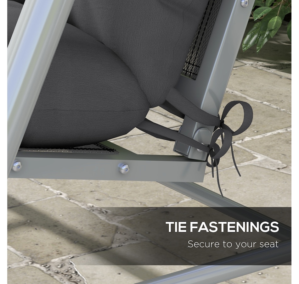 Image 987811_ALTMORE4.jpg, Product 987-811 / Price $74.99, Indoor Outdoor Chair Cushions with Back, Pillows, Ties, WITHOUT SWING, Grey from Outsunny on TSC.ca's Home & Garden department