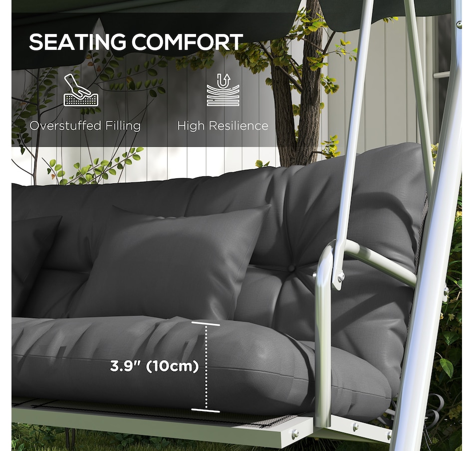 Image 987811_ALTMORE5.jpg, Product 987-811 / Price $74.99, Indoor Outdoor Chair Cushions with Back, Pillows, Ties, WITHOUT SWING, Grey from Outsunny on TSC.ca's Home & Garden department
