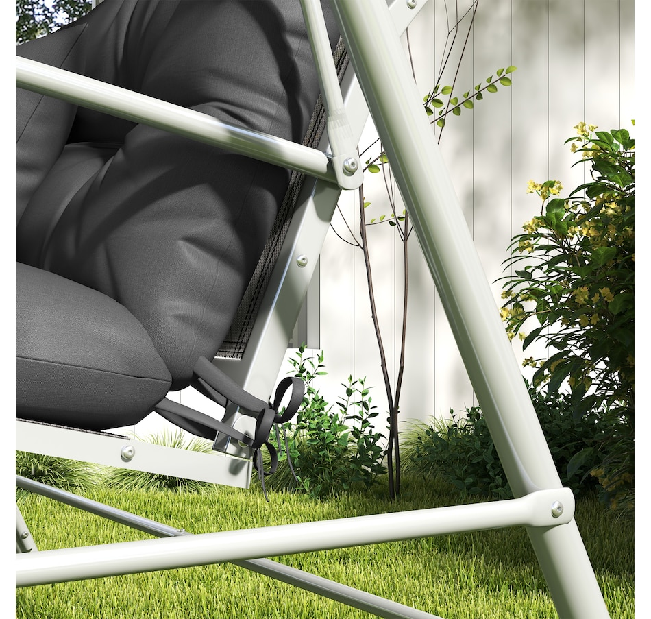 Image 987811_ALTMORE8.jpg, Product 987-811 / Price $74.99, Indoor Outdoor Chair Cushions with Back, Pillows, Ties, WITHOUT SWING, Grey from Outsunny on TSC.ca's Home & Garden department
