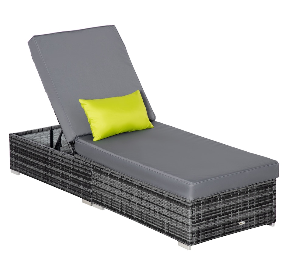 Image 987812.jpg, Product 987-812 / Price $308.99, Outsunny Patio Wicker Lounger with Adjustable Recliner Backrest, Grey from Outsunny on TSC.ca's Home & Garden department
