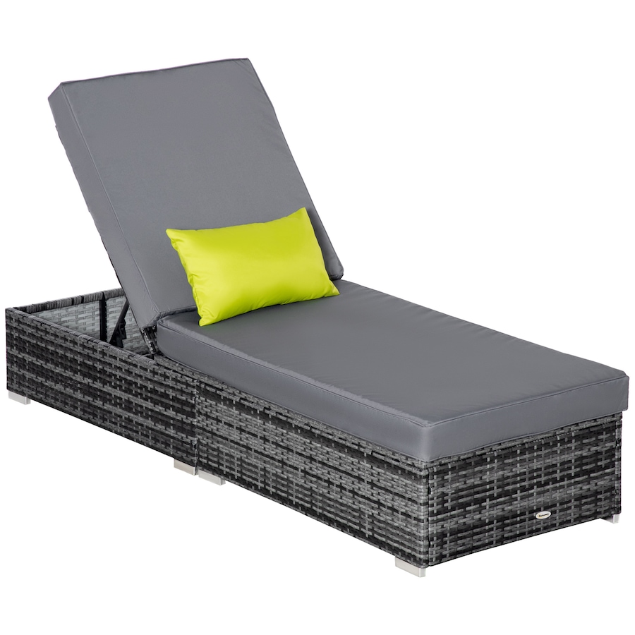 Image 987812.jpg, Product 987-812 / Price $359.99, Outsunny Patio Wicker Lounger with Adjustable Recliner Backrest, Grey from Outsunny on TSC.ca's Home & Garden department