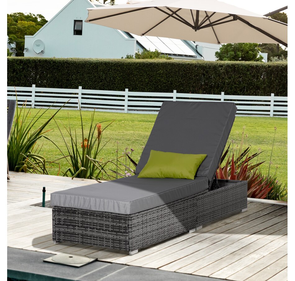Image 987812_ALTMORE1.jpg, Product 987-812 / Price $308.99, Outsunny Patio Wicker Lounger with Adjustable Recliner Backrest, Grey from Outsunny on TSC.ca's Home & Garden department