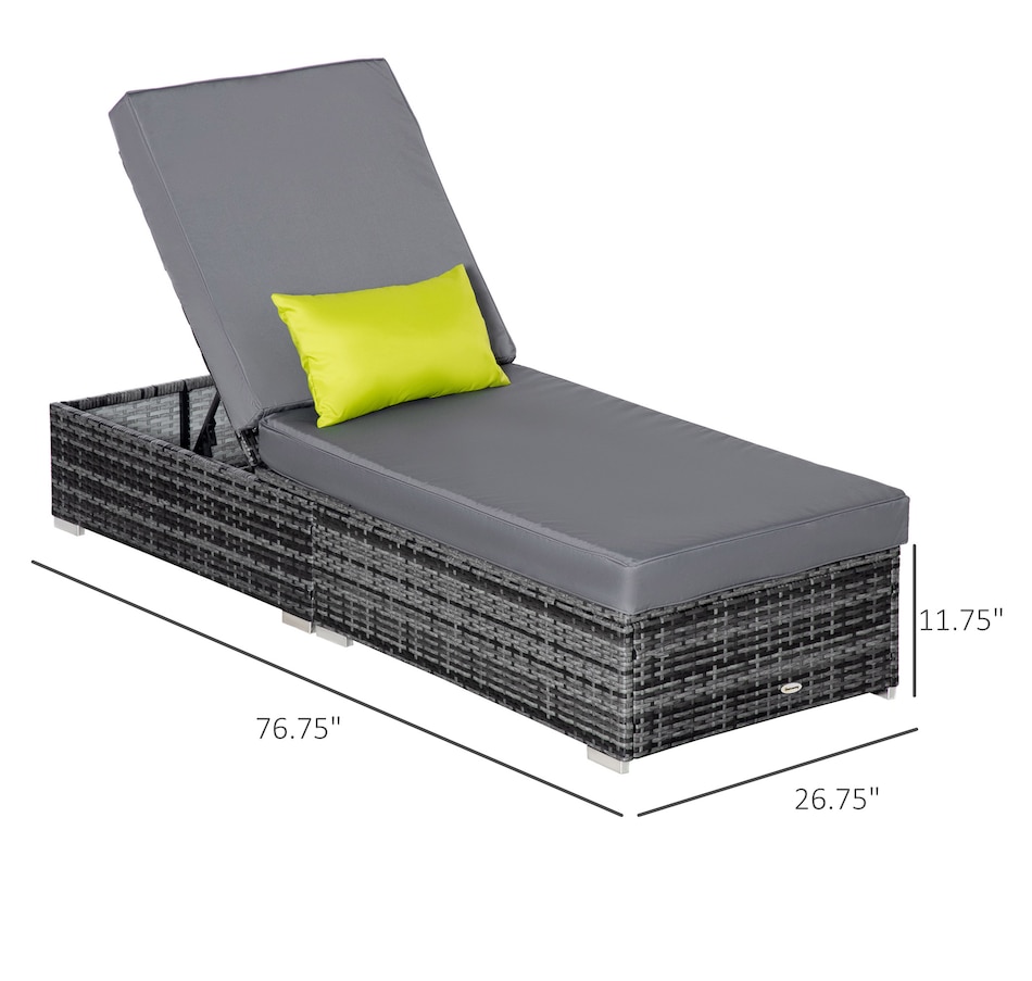 Image 987812_ALTMORE2.jpg, Product 987-812 / Price $308.99, Outsunny Patio Wicker Lounger with Adjustable Recliner Backrest, Grey from Outsunny on TSC.ca's Home & Garden department