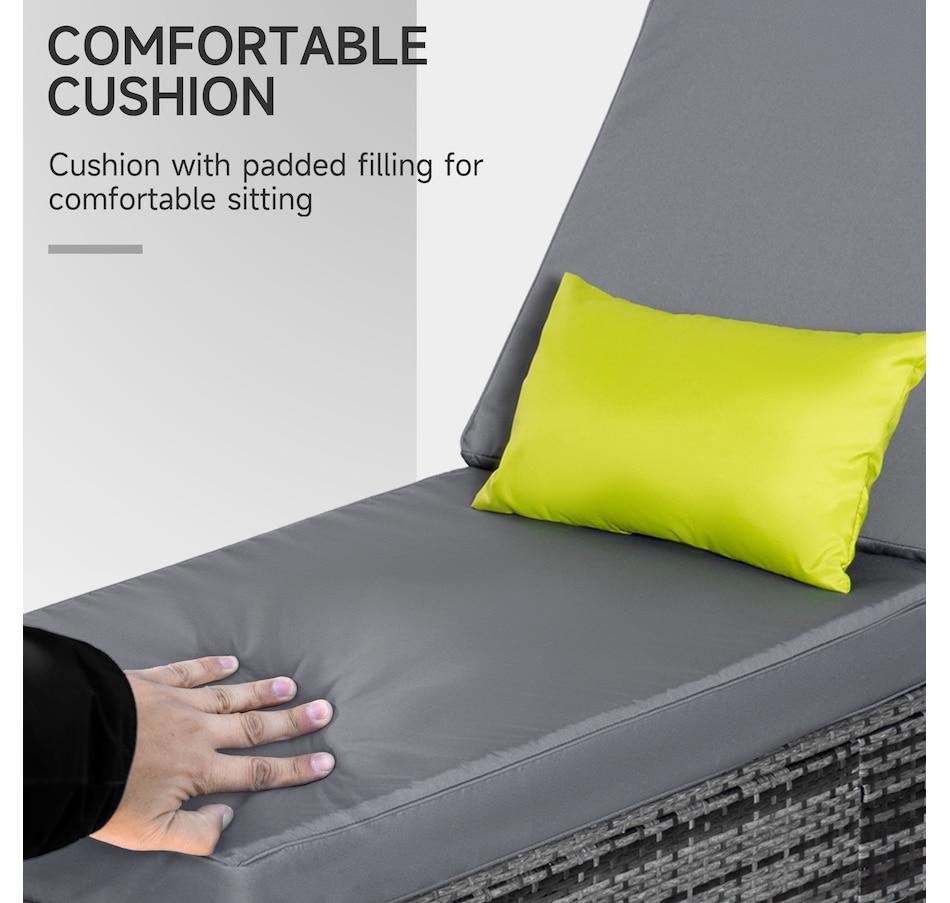 Image 987812_ALTMORE5.jpg, Product 987-812 / Price $308.99, Outsunny Patio Wicker Lounger with Adjustable Recliner Backrest, Grey from Outsunny on TSC.ca's Home & Garden department