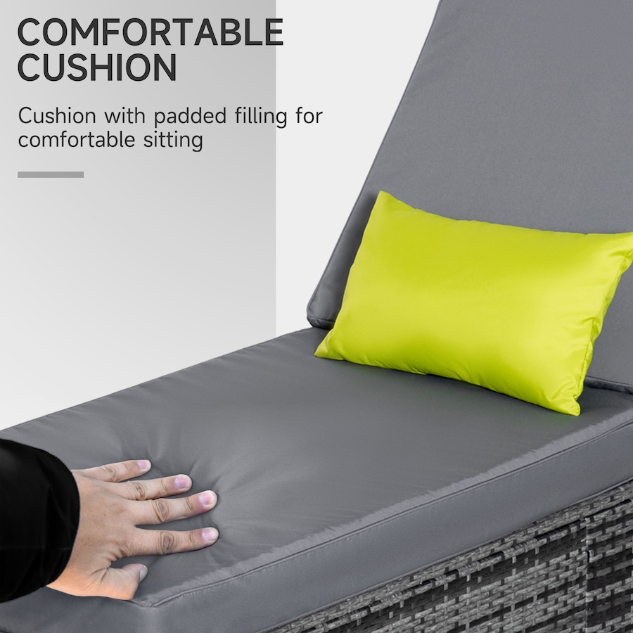 Image 987812_ALTMORE5.jpg, Product 987-812 / Price $359.99, Outsunny Patio Wicker Lounger with Adjustable Recliner Backrest, Grey from Outsunny on TSC.ca's Home & Garden department
