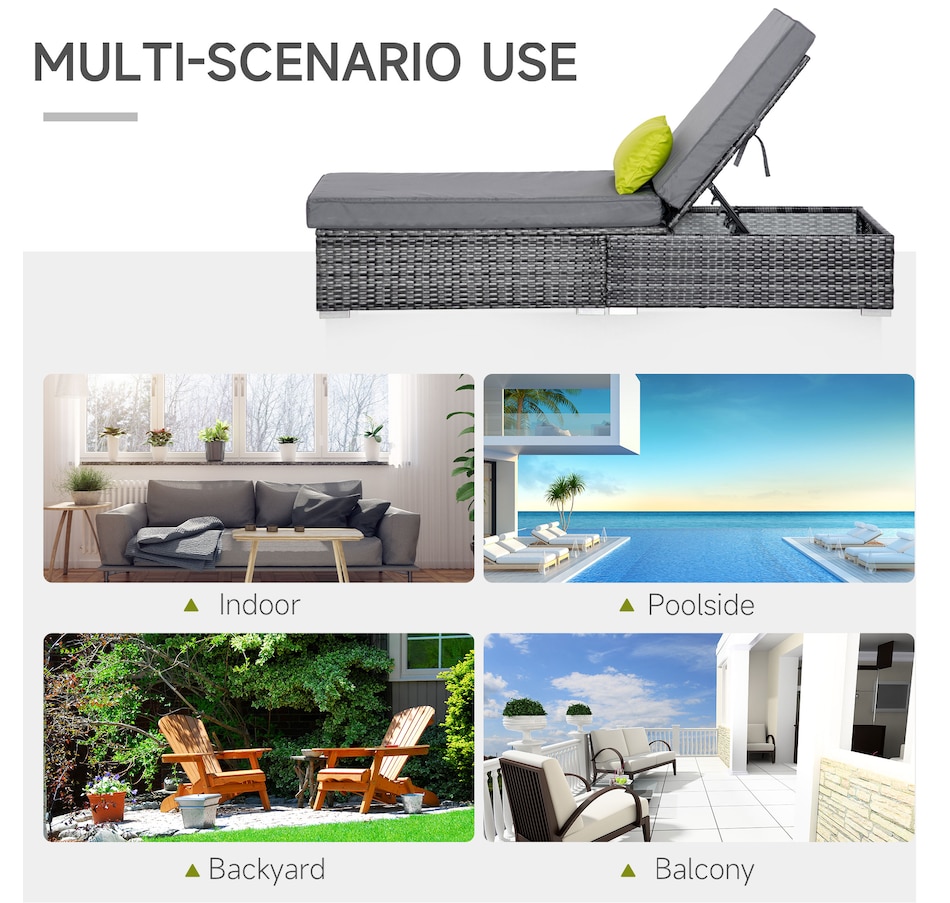 Image 987812_ALTMORE6.jpg, Product 987-812 / Price $308.99, Outsunny Patio Wicker Lounger with Adjustable Recliner Backrest, Grey from Outsunny on TSC.ca's Home & Garden department