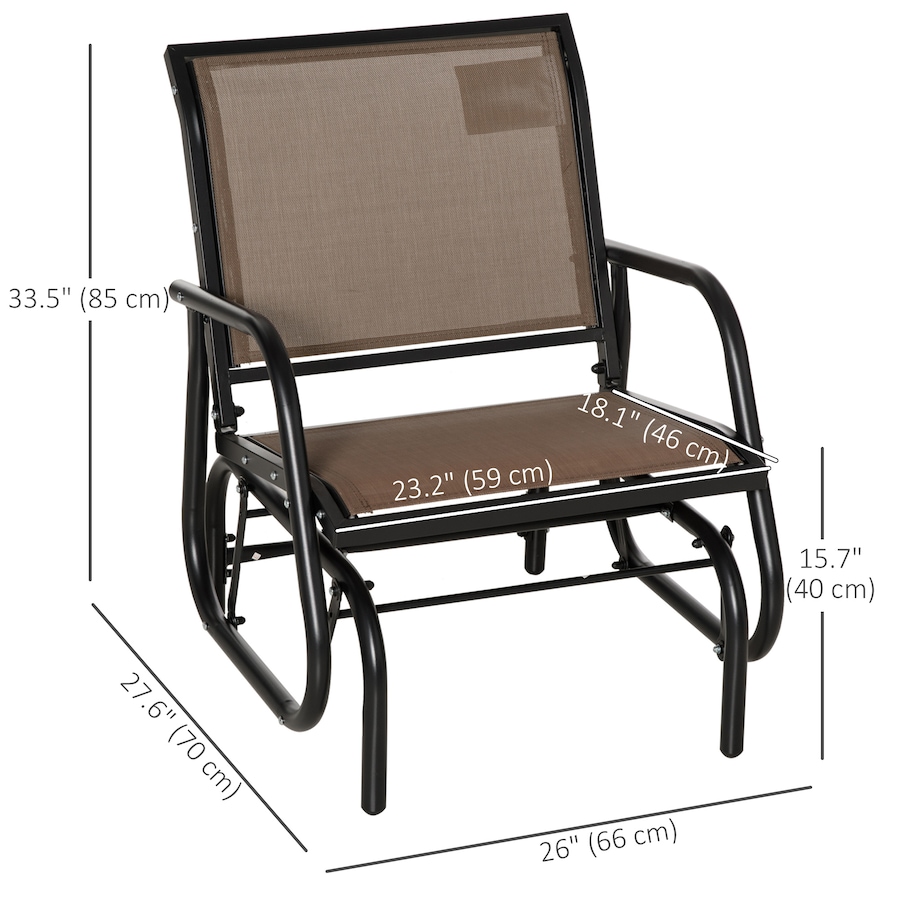 Image 987814_ALTMORE2.jpg, Product 987-814 / Price $119.00, Outsunny Patio Glider, Metal Frame Outdoor Glider Chair, Brown from Outsunny on TSC.ca's Home & Garden department