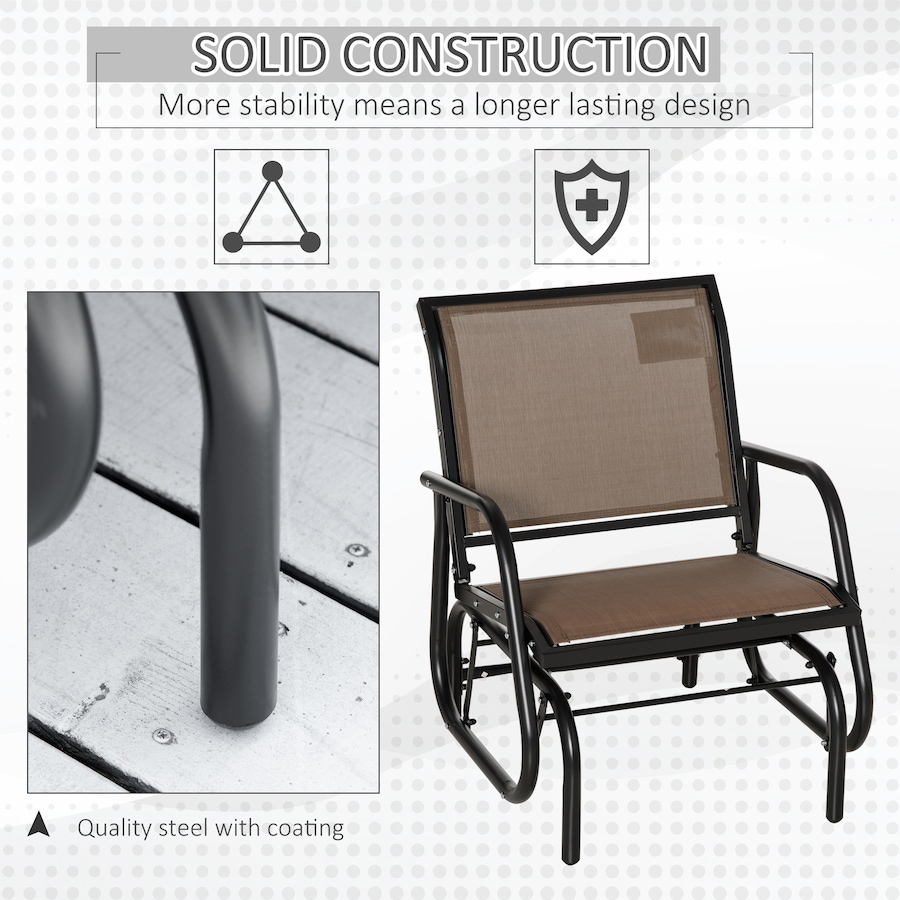 Image 987814_ALTMORE5.jpg, Product 987-814 / Price $119.00, Outsunny Patio Glider, Metal Frame Outdoor Glider Chair, Brown from Outsunny on TSC.ca's Home & Garden department