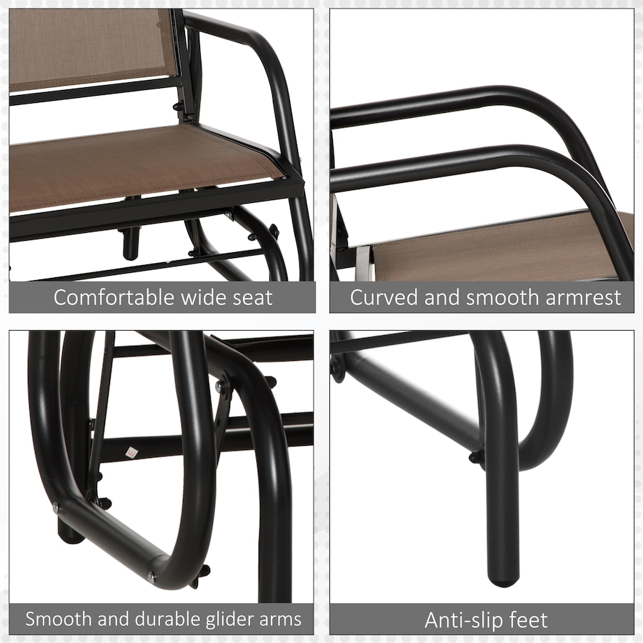 Image 987814_ALTMORE6.jpg, Product 987-814 / Price $119.00, Outsunny Patio Glider, Metal Frame Outdoor Glider Chair, Brown from Outsunny on TSC.ca's Home & Garden department