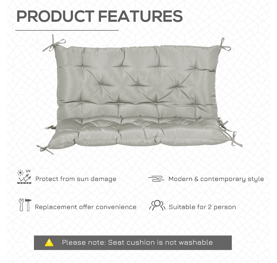Image 987820_ALTMORE4.jpg, Product 987-820 / Price $54.99, Outsunny Garden Bench Cushion with Backrest, Non-Slip 2 Seater Soft Pad from Outsunny on TSC.ca's Home & Garden department