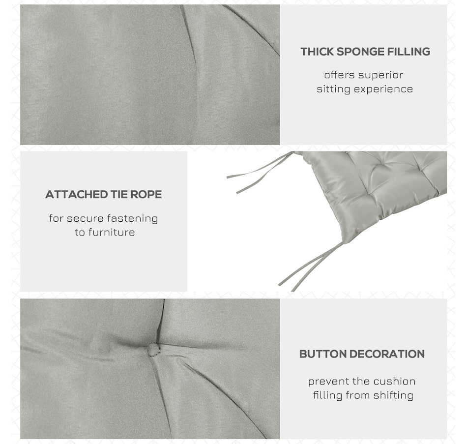 Image 987820_ALTMORE5.jpg, Product 987-820 / Price $54.99, Outsunny Garden Bench Cushion with Backrest, Non-Slip 2 Seater Soft Pad from Outsunny on TSC.ca's Home & Garden department