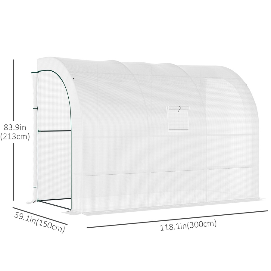Image 987822_ALTMORE2.jpg, Product 987-822 / Price $99.99, Outsunny Lean-to Greenhouse Gardening Green House with PE Cover, White from Outsunny on TSC.ca's Home & Garden department