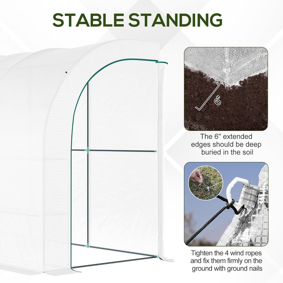 Image 987822_ALTMORE3.jpg, Product 987-822 / Price $99.99, Outsunny Lean-to Greenhouse Gardening Green House with PE Cover, White from Outsunny on TSC.ca's Home & Garden department