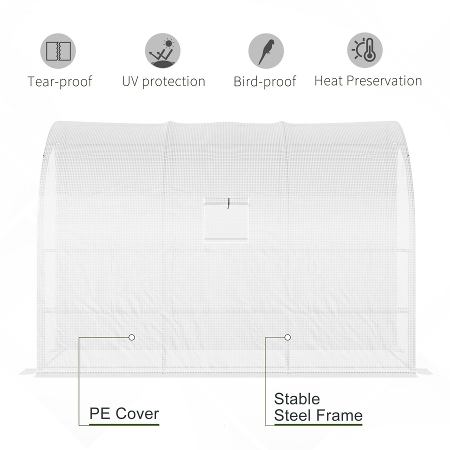 Image 987822_ALTMORE4.jpg, Product 987-822 / Price $99.99, Outsunny Lean-to Greenhouse Gardening Green House with PE Cover, White from Outsunny on TSC.ca's Home & Garden department