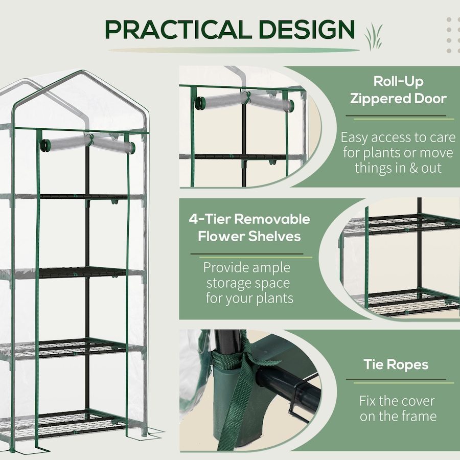 Image 987826_ALTMORE5.jpg, Product 987-826 / Price $49.99, Outsunny Portable Greenhouse with PVC Cover, Outdoor Hot House, Transparent from Outsunny on TSC.ca's Home & Garden department